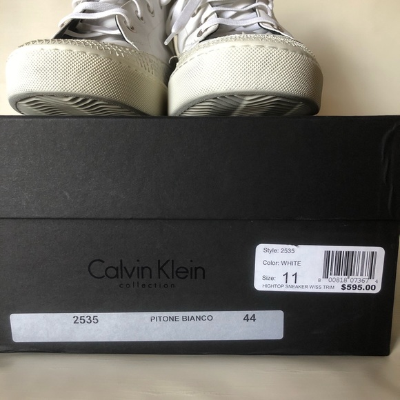 CALVIN KLEIN COLLECTION High Top Leather Sneakers - Picture 8 of 8